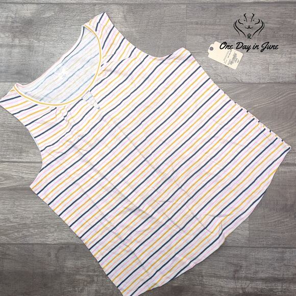 St. John's Bay Striped Tank Top Size L - Picture 1 of 5